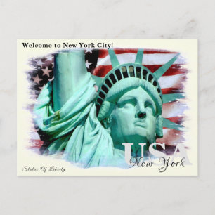Custom Monogram Statue of Liberty , New York, USA Postkarte