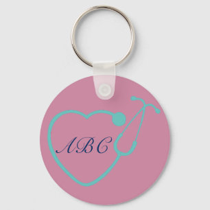 Custom Monogram Stethoscope Key Chain Schlüsselanhänger