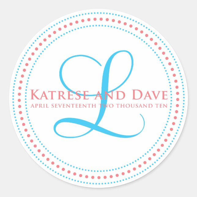 Custom Monogram Sticker for Katrese and Dave (Vorderseite)