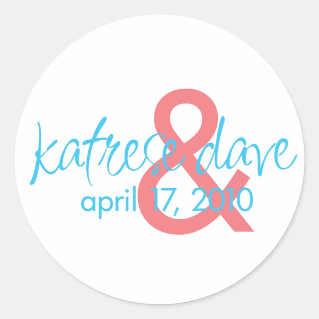 Custom Monogram Sticker for Katrese and Dave (Vorderseite)