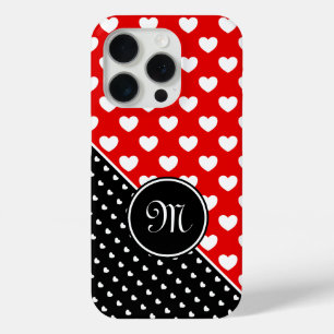 Custom Monogram Stilvoll rot, schwarz und weiß Case-Mate iPhone Hülle
