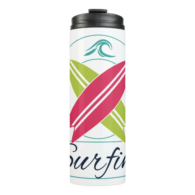 Custom Monogram Surfer Tumbler Thermosbecher (Vorderseite)