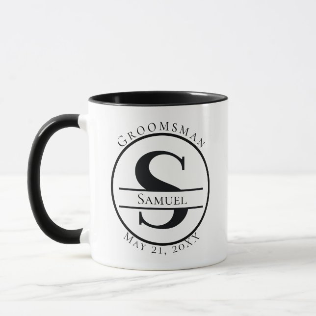 Custom Monogram Tasse moderne minimalistische Stil (Links)