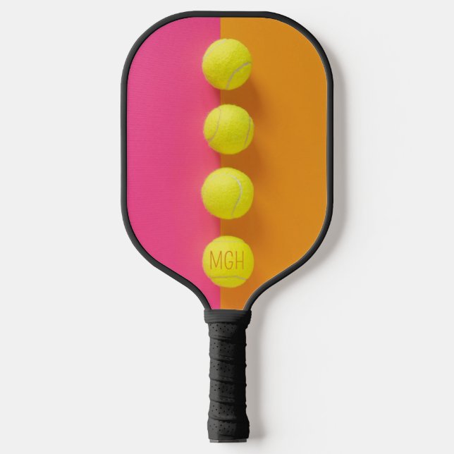 Custom Monogram Tennis Balls Pickleball Schläger (Vorderseite)