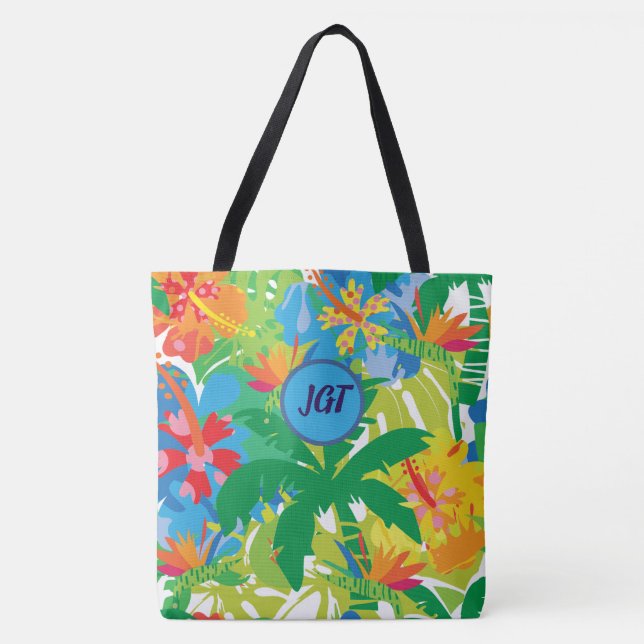Custom Monogram Tropical Forest Tasche (Vorderseite)