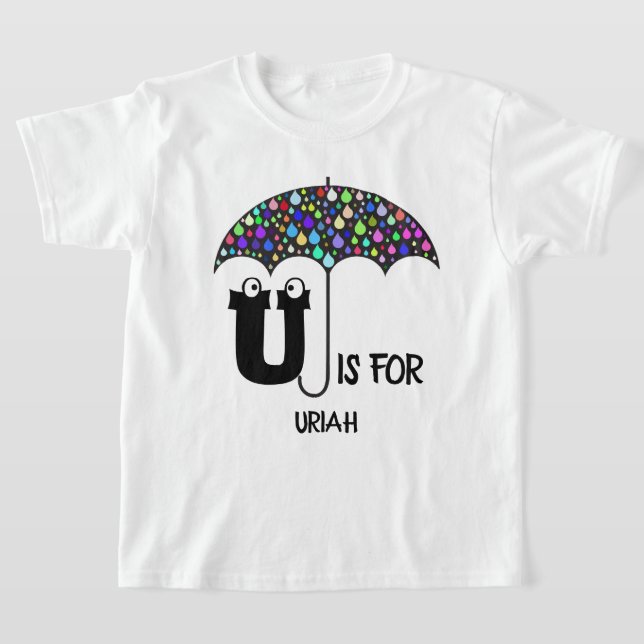 Custom monogram U is for Umbrella niedlich name T-Shirt (Ablage )