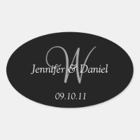 Custom Monogram W Wine Labels