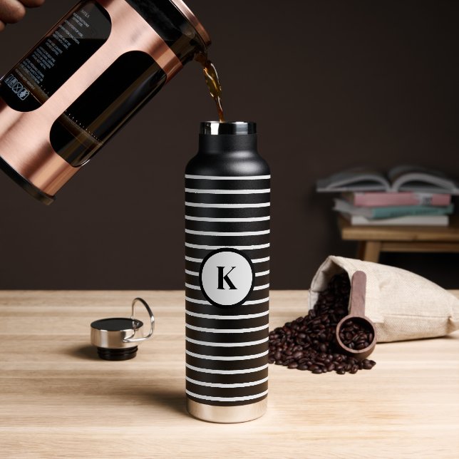 Custom Monogram Water Flasche (Kaffee)