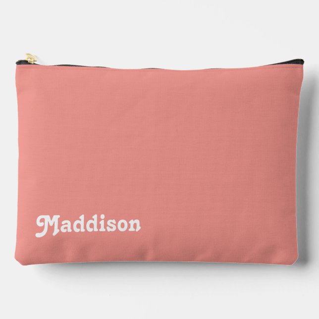 Custom monogram, watermelon pink Retrotypografie Zubehörtasche (Vorderseite)