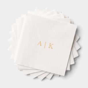 Custom Monogram Wedding Napkins - Gold Foil Servietten Mit Folie
