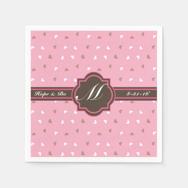 Custom Monogram Wedding Napkins Serviette (Vorderseite)