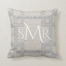 Custom Monogram Wedding Pilow Kissen