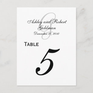 Custom Monogram Wedding Tischnummer Cards