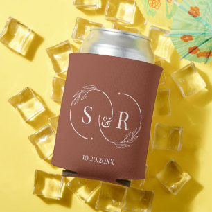 Custom Monogram Wedellogo Terracotta Dosenkühler