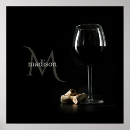Custom Monogram "Wine Glass" Poster