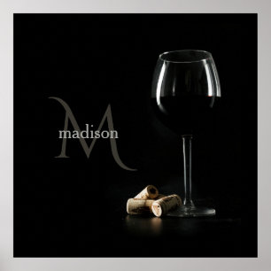 Custom Monogram "Wine Glass" Poster