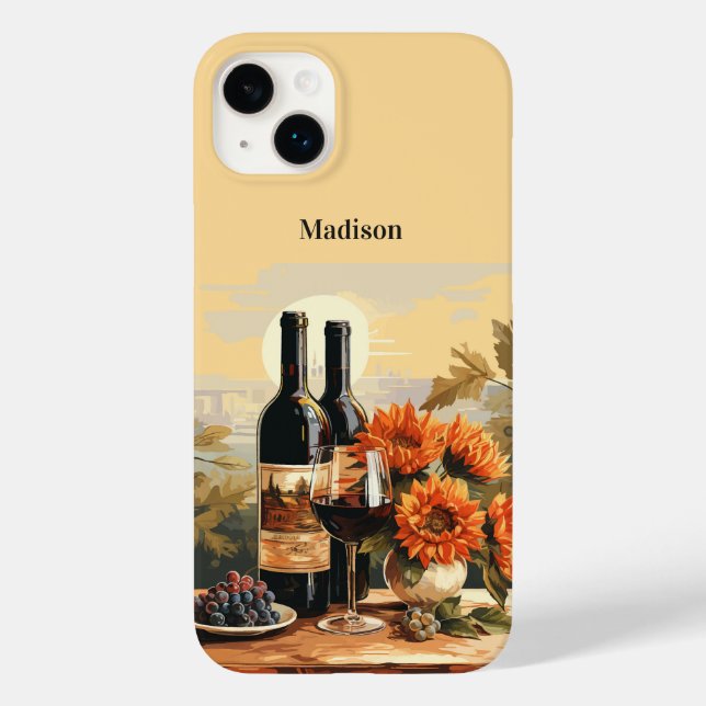 Custom Monogram Wine Lover Case-Mate iPhone Hülle (Rückseite)