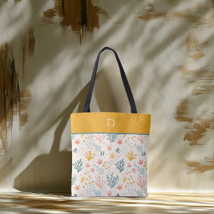 Custom Monogram with Colorful Botanic Pattern