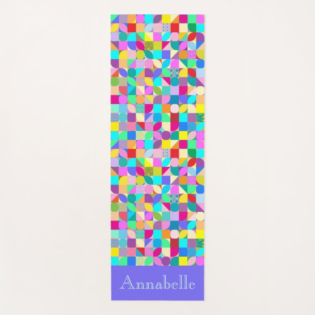 Custom Monogram Yogout Workout Moderne Yoga Mat Yogamatte (Vorderseite)