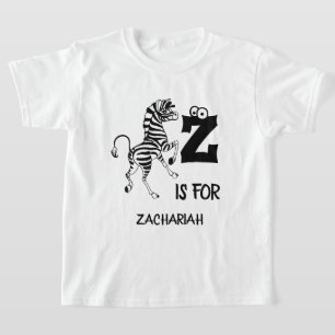 Custom monogram Z is for zebra niedlich African an T-Shirt
