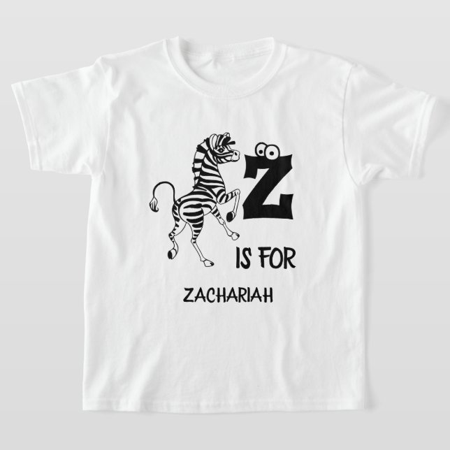 Custom monogram Z is for zebra niedlich African an T-Shirt (Ablage )