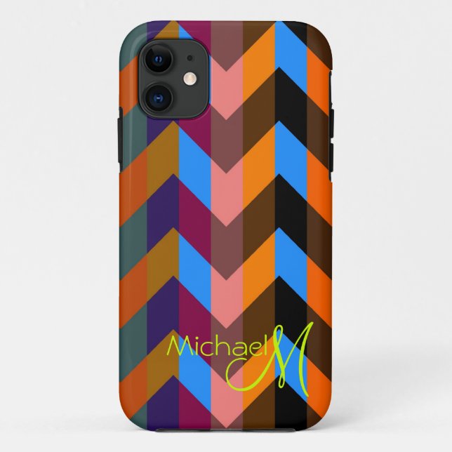 Custom Monogram Zickzack Zigzag 6 Case-Mate iPhone Hülle (Rückseite)