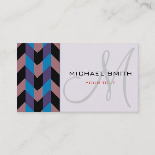 Custom Monogram Zickzack Zigzag Muster 7 Visitenkarte
