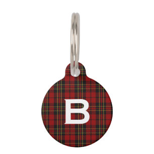 Custom Monogramed Brodie Kariert Dog Tag Tiernamensmarke