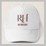 Custom Monogramn Name Ball Truckerkappe<br><div class="desc">EINZIGARTIGE LAYERING DES MONOGRAMM - das verleiht ihm das Gefühl der Tiefe, einfach und raffiniert. Perfekt als väterliche Tagesgeschenke für Papa, Geschenke für Großvater, Ehemann, Trauzeuge, Trauzeugen und mehr. Oder, vielleicht genießen Sie es einfach selbst! Und, ja, es gibt eine passende Kopfdecke für Golfspieler. Wenn Sie Fragen zum Design oder...</div>