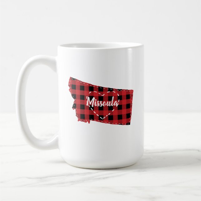 Custom Montana Zuhause Staat Buffalo Kariert Weihn Kaffeetasse (Links)