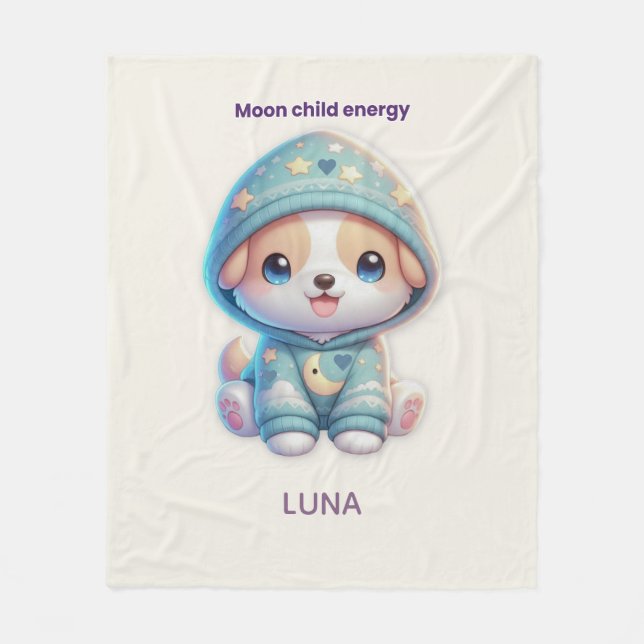 Custom Moon Child Energy Dog Blanket Fleecedecke (Vorderseite)