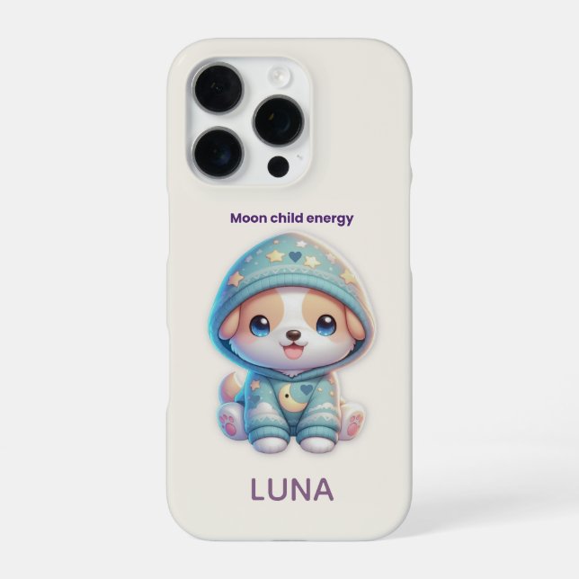 Custom Moon Child Energy Dog Phone Case iPhone Hülle (Rückseite)