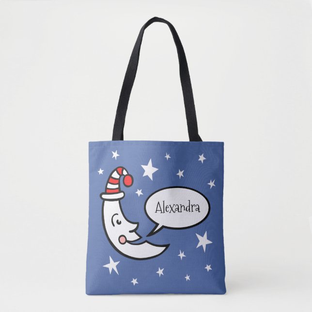 Custom Moon Face and Stars Tote Bag (Vorderseite)