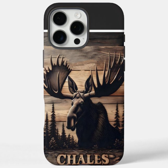 Custom Moose Holz Art Case-Mate iPhone Hülle (Rückseite)