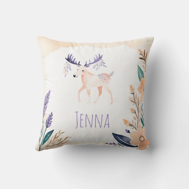 Custom Moose Kinderzimmer Pillow Boho Design - Kissen (Rückseite)