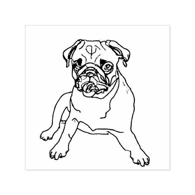 Custom Mops Dog Niedlich Moderner Hipster Tierisch Permastempel (Design)