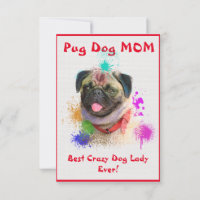 Custom Mops Mama Best Crazy Dog Lady Digitale Kart