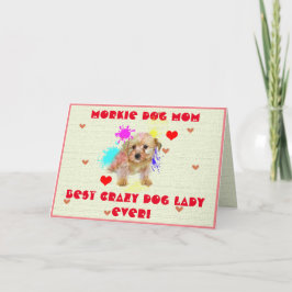 Custom Morkie Mama Hund Beste Crazy Dog Lady Card Dankeskarte