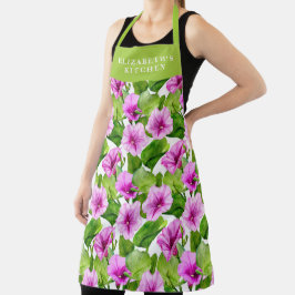 Custom Morning Glory Floral Pattern Schürze
