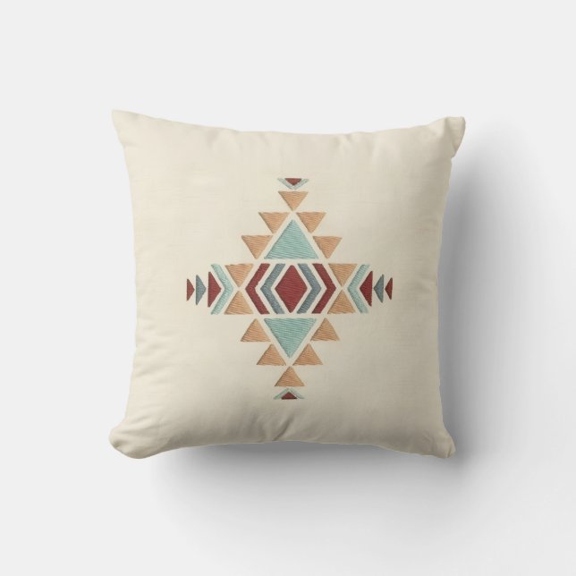 Custom Moroccan Geometric Embroidery Pattern Art Kissen (Vorderseite)