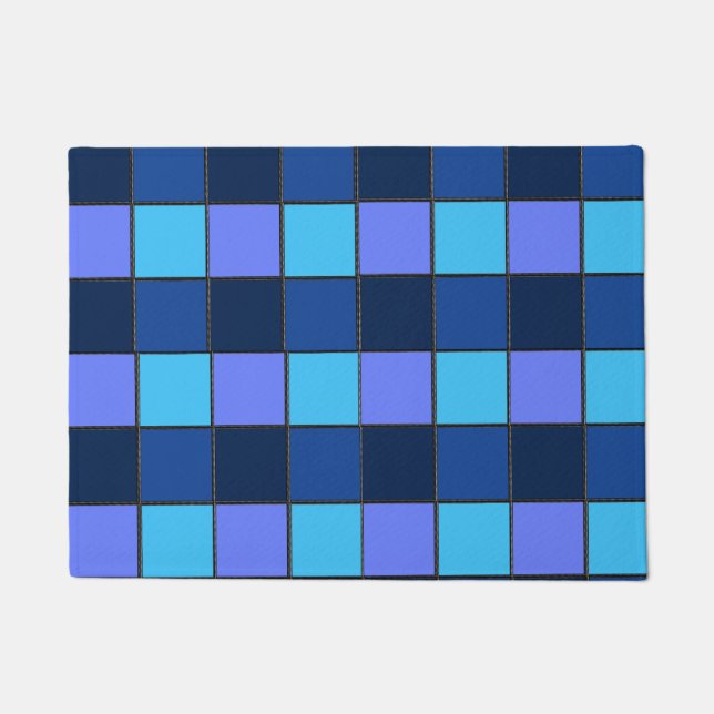 Custom  Mosaic Tile & Pixel Grid Pattern Fußmatte (Vorderseite)