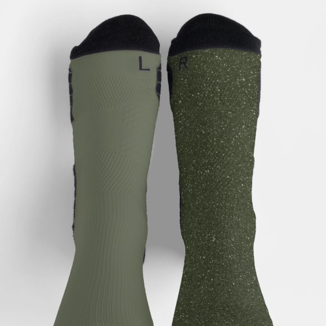 Custom Moss Green Crew Socks - Männerdesign Socken (Oben)