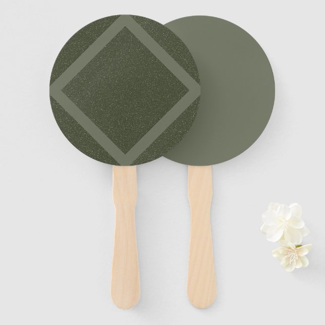 Custom Moss Green Diamond Fans - Bulk Event Fächer (Vorne und Hinten)