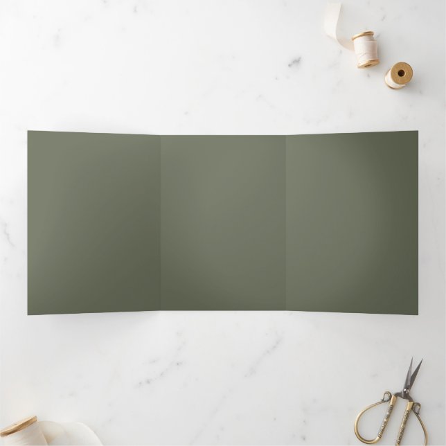 Custom Moss Green dreimal Einladung (Innenseite)