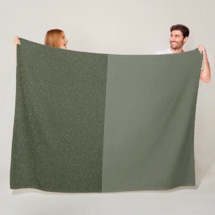 Custom Moss Green Halbton Fleece Blanket