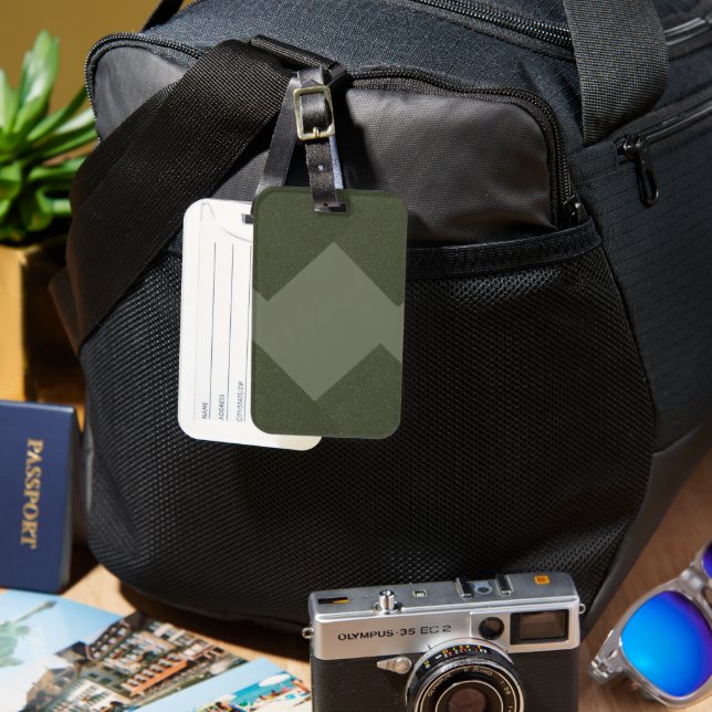 Custom Moss Green Luggage Tag Gepäckanhänger (Vorderseite & Rückseite)