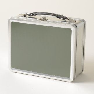 Custom Moss Green Metal Lunchbox