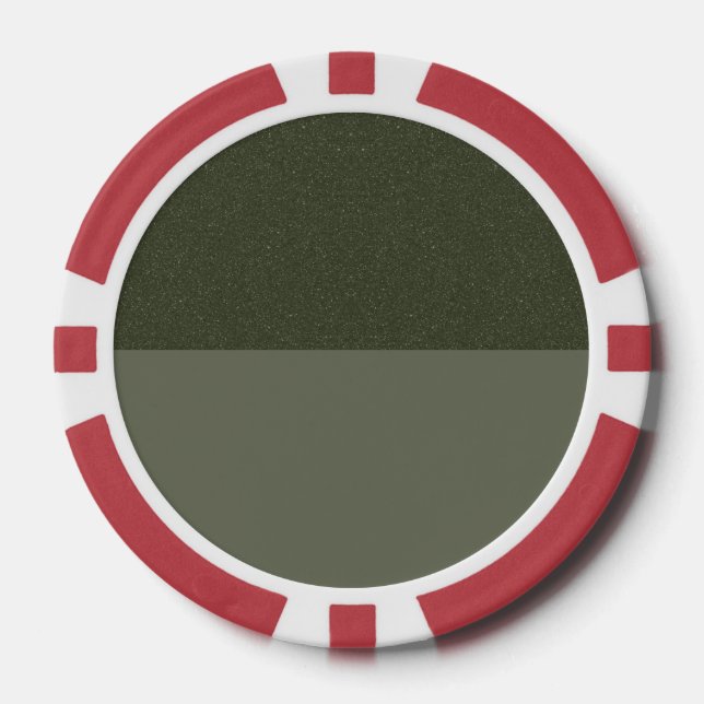 Custom Moss Green Split Poker Chip - Bulk Gefallen (Vorderseite)