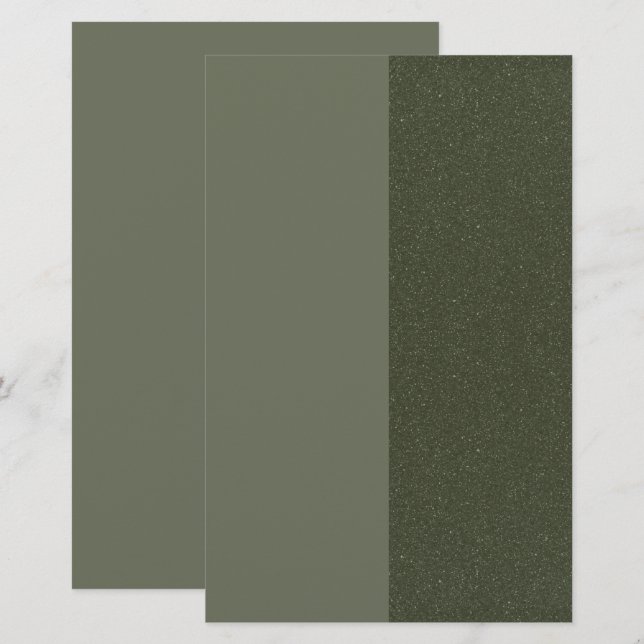 Custom Moss Green Stationierung mit Textur Briefpapier (Vorne/Hinten)
