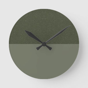 Custom Moss Green Wall Clock - Texturiert & Matt Runde Wanduhr